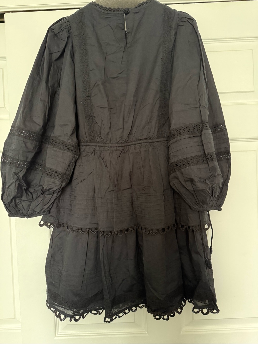FARM Rio Black Short dress with long sleeves in cotton - Picture 6 of 6